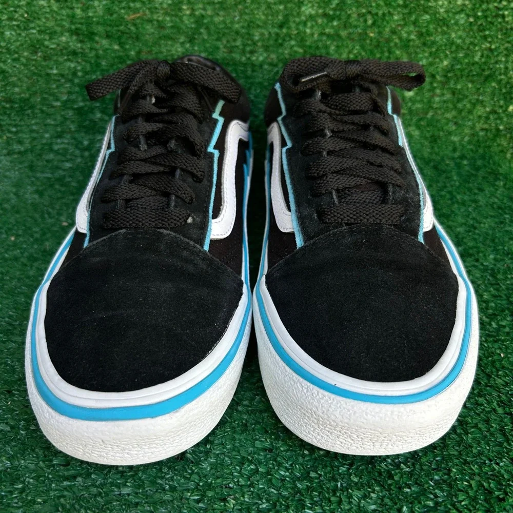 Revenge x Storm Bolt Black Blue Lightning Bolt Sneakers Mens 8.5 Womens 10